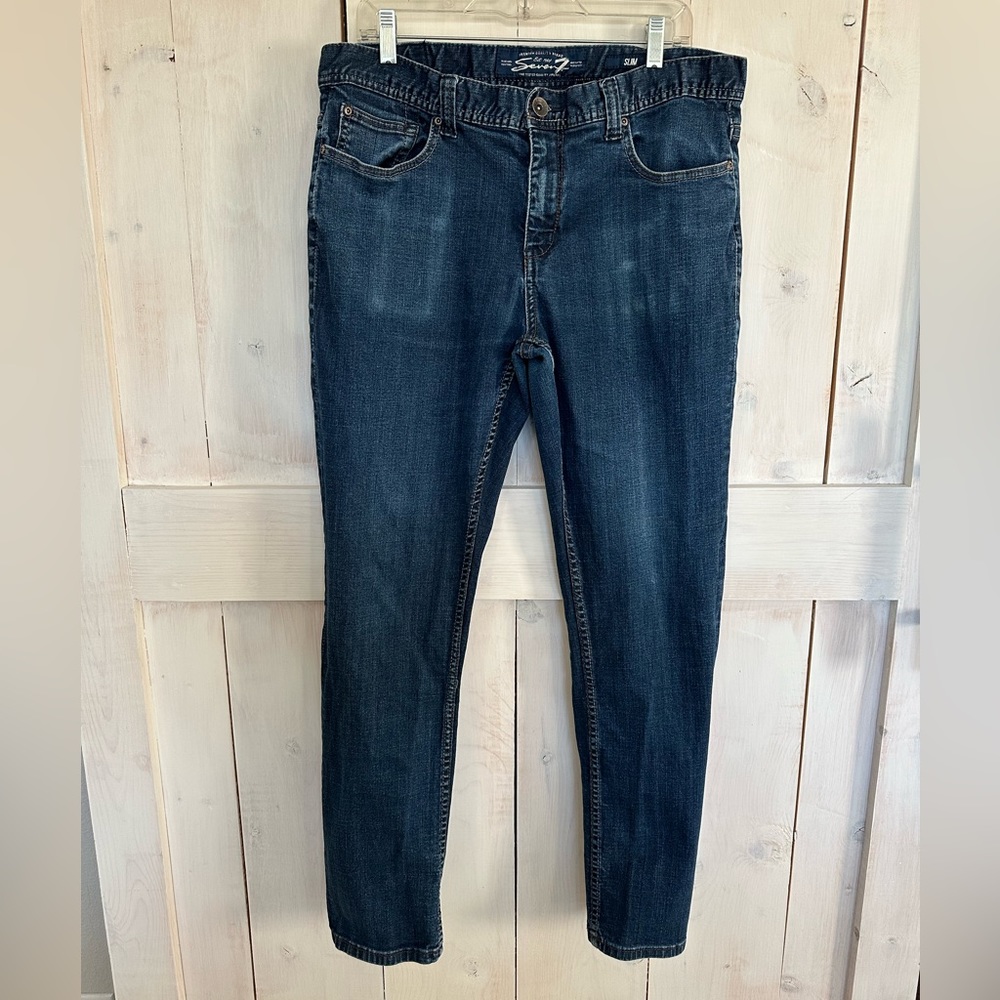 7 FOR ALL MANKIND SLIM DESIGNER MEN'S‎ JEANS SIZE 38 x 32 Medium Wash